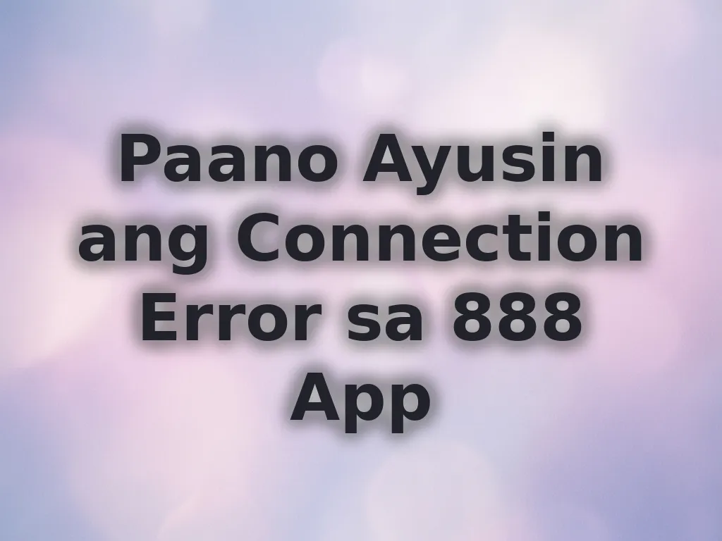 Connection Error Guide